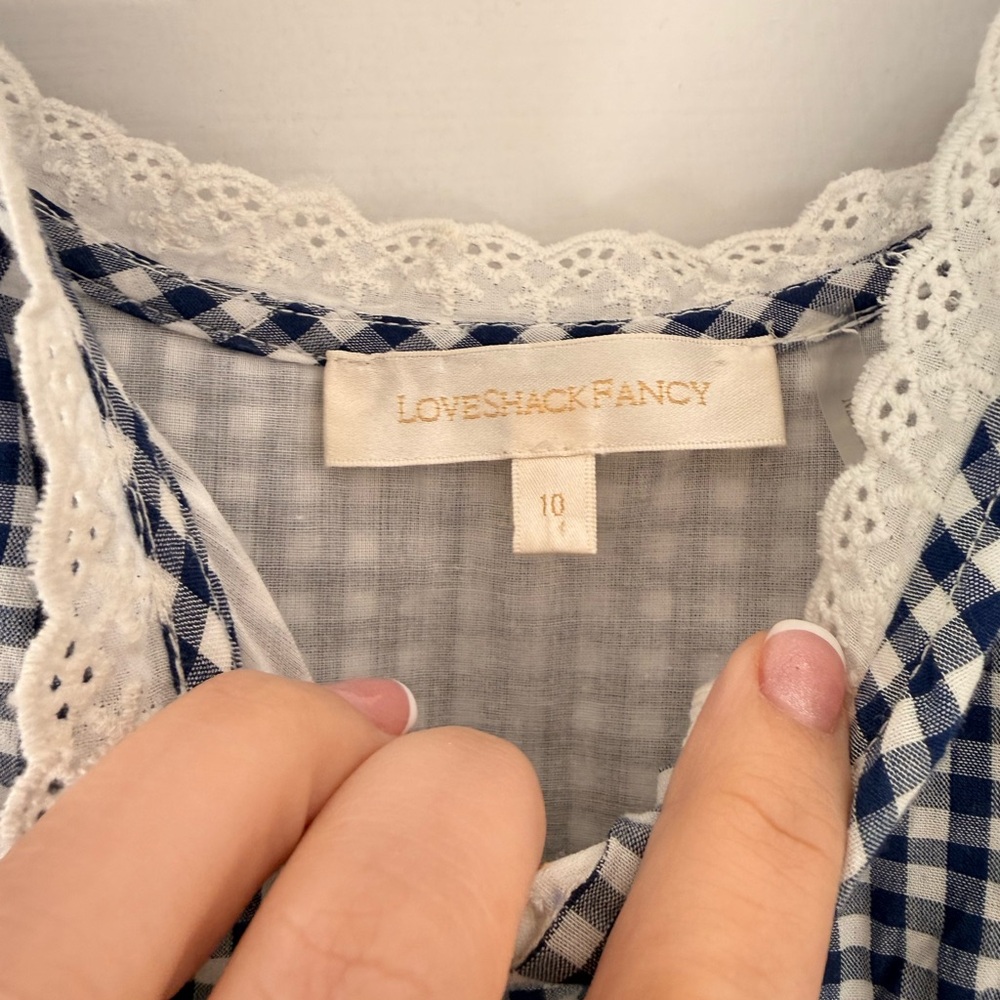 LoveShackFancy Navy and White Ceronne Gingham Dress- worn twice! - Picture 5 of 6